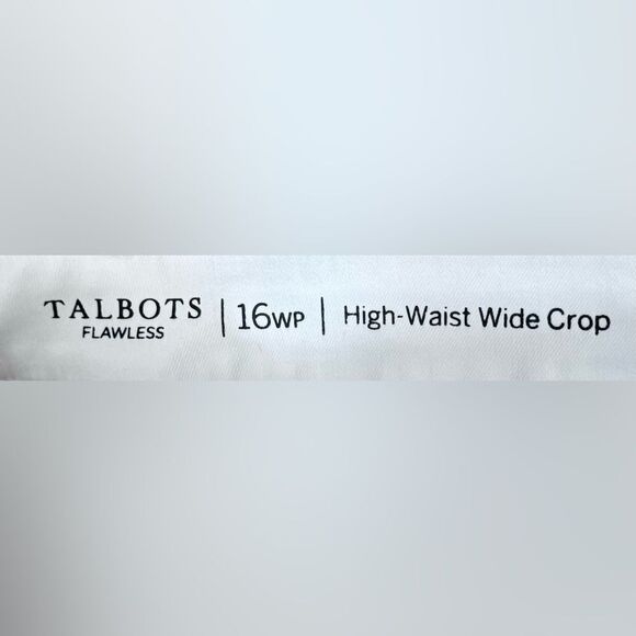 Talbots Petites Flawless White High-Waist Wide Leg Crop Pants. Pockets. 16P. - Picture 5 of 7